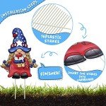 Jetec 8 Pieces 4th of July Yard Sign Independence Outdoor Lawn Decor Patriotic Waterproof Plastic Sign Decorative Holiday Gnomes Yard Sign with 16 Stakes for Holiday Garden Decor