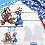 Jetec 8 Pieces 4th of July Yard Sign Independence Outdoor Lawn Decor Patriotic Waterproof Plastic Sign Decorative Holiday Gnomes Yard Sign with 16 Stakes for Holiday Garden Decor