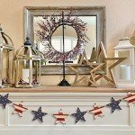 Maxsoins 4th of July Decorations- Retro Wooden Star Banner for 4th of July Decor,Red and White Blue Adorable Patriotic Wood Garland for Fireplace Mantel Walls