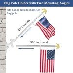 NQ 5 FT Flag Pole for Outside House with Eagle Topper, Stainless Steel Flag Pole with Flag Pole Holder, House Flag Pole Kit for Porch, Outdoor Flag Pole(Silver)