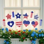 Iceyyyy 12 Pcs Patriotic Plant Stakes-15 Inch Independence Day Garden Stake-4th of July American Yard Sign for Planter Pot Lawn Pathway Indoor Outdoor Decor