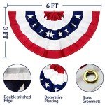 TURNMEON 2 Pack 3x6 Feet Large American Flags Bunting Patriotic Stars Stripes Pleated Fan USA Flag Banners Red White Blue Decorations for Memorial Day, 4th of July, Independence Day, National Day