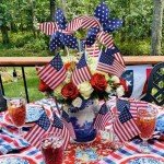 4th of July Decorations - Fourth of July Deals - 36 Patriotic Stars and Stripes Pinwheels & Flags - 4th of July Decor Accessories Outdoor for Independence Day Parade Table Party Supplies Home Yard Garden