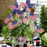 4th of July Decorations - Fourth of July Deals - 36 Patriotic Stars and Stripes Pinwheels & Flags - 4th of July Decor Accessories Outdoor for Independence Day Parade Table Party Supplies Home Yard Garden