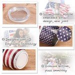 4 Pieces 4th of July USA Patriotic Wine Tumbler with Lid Straw Brush American Flag Stars Stripes Travel Mug 12 oz Vacuum Insulated Stainless Steel Coffee Mug for Memorial Independence Day Veteran