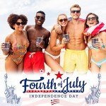 4 Pieces 4th of July USA Patriotic Wine Tumbler with Lid Straw Brush American Flag Stars Stripes Travel Mug 12 oz Vacuum Insulated Stainless Steel Coffee Mug for Memorial Independence Day Veteran