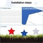 Nuanchu 30 Pieces Independence Day Signs Patriotic Stars Red Blue and White Yard Signs Outdoor Lawn Pathway Decorative Waterproof Corrugated Plastic Decor with Stakes for 4th of July Memorial Day