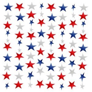 8 Strands Patriotic Star Garland Streamers Banner 4th of July Decorations Red White and Blue Garland Patriotic Decorations Memorial Day Veterans Day Labor Day Decor