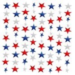 8 Strands Patriotic Star Garland Streamers Banner 4th of July Decorations Red White and Blue Garland Patriotic Decorations Memorial Day Veterans Day Labor Day Decor