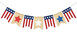 VILIFEVER Red White and Blue Star Banner 4th of July Decorations, American Independence Day Stripe Bunting USA Flag Garland Patriotic Decorations Parade Floats Party Decor