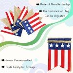 VILIFEVER Red White and Blue Star Banner 4th of July Decorations, American Independence Day Stripe Bunting USA Flag Garland Patriotic Decorations Parade Floats Party Decor