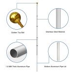 Wphold 20FT Telescopic Flag Pole Kit: Extra Thick Aluminum Outdoor Flagpole, Silver Heavy Duty Flag Poles for Outside House with 3x5 American Flag