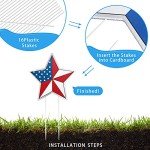 Jetec 4th of July Yard Signs Patriotic Stars Yard Sign Independence Day Outdoor Pathway Decoration with Stakes Waterproof Corrugated Lawn Independence Day Party Supplies, 8 Styles(8 Pieces)