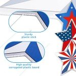 Jetec 4th of July Yard Signs Patriotic Stars Yard Sign Independence Day Outdoor Pathway Decoration with Stakes Waterproof Corrugated Lawn Independence Day Party Supplies, 8 Styles(8 Pieces)