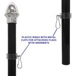 Founding Fathers Flags - 10ft Black Flag Pole & Spike - Perfect for Any Outdoor Use!