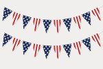 VILIFEVER 2 Pieces American Flag Pennant Banner Patriotic Fourth of July Decorations, Stars and Stripes Bunting Garland American Independence Day National Day Memorial Day Party Supplies