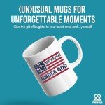 One Nation Under God Patriotism Christian Inspirational Motivational Gifts US Flag For Patriotic Novelty Drinkware Coffee Ceramic Mug 11 oz White