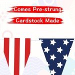 VILIFEVER 2 Pieces American Flag Pennant Banner Patriotic Fourth of July Decorations, Stars and Stripes Bunting Garland American Independence Day National Day Memorial Day Party Supplies