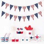 VILIFEVER 2 Pieces American Flag Pennant Banner Patriotic Fourth of July Decorations, Stars and Stripes Bunting Garland American Independence Day National Day Memorial Day Party Supplies
