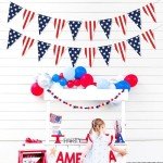 VILIFEVER 2 Pieces American Flag Pennant Banner Patriotic Fourth of July Decorations, Stars and Stripes Bunting Garland American Independence Day National Day Memorial Day Party Supplies