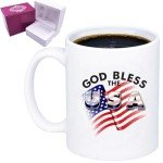 LDSINC God Bless The USA Ceramic Mug - Patriotic American Flag Design - Ideal for Coffee & Tea - Durable Gift for Patriots