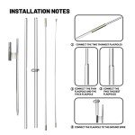 QSUM Swooper Flag Pole Kit, 11ft Windless Swooper Flagpole Fits 8ft Flags with Stainless Aluminum Alloy, Heavy Duty Ground Stake Base, for Outdoor Business Advertising