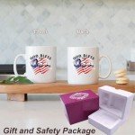 LDSINC God Bless The USA Ceramic Mug - Patriotic American Flag Design - Ideal for Coffee & Tea - Durable Gift for Patriots