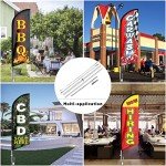 QSUM Swooper Flag Pole Kit, 11ft Windless Swooper Flagpole Fits 8ft Flags with Stainless Aluminum Alloy, Heavy Duty Ground Stake Base, for Outdoor Business Advertising