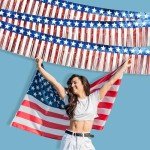 4th of July Decorations - 2 Pack Patriotic Red White and Blue Streamer for Memorial Day | Fourth of July Accessories Party Favors for Outdoor Outside Home - American Flag Banner Backdrop Decor,10 FT