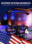 4th of July Decorations Firework Lights - 2 Pack 360 LED Patriotic Lights Battery Operated with 8 Modes Timer Remote, Waterproof Starburst Light for Independence Day Memorial Day, Red White Blue