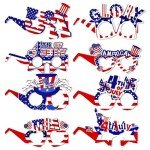 Gushijieju 4th of July Party Accessories American Flag Sunglasses Red White and Blue USA Glasses 4th of July Decorations Photobooth Props for Patriotic Party in the USA Favors Decorations 8Pcs