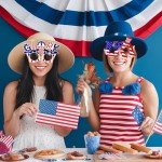 Gushijieju 4th of July Party Accessories American Flag Sunglasses Red White and Blue USA Glasses 4th of July Decorations Photobooth Props for Patriotic Party in the USA Favors Decorations 8Pcs