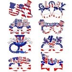 Gushijieju 4th of July Party Accessories American Flag Sunglasses Red White and Blue USA Glasses 4th of July Decorations Photobooth Props for Patriotic Party in the USA Favors Decorations 8Pcs