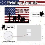 Pinkunn Patriotic Yard Sign Large with Stakes American USA Flag God Bless American Decorations Outdoors 25 x 16 in 4th of July Yard Decor Red White and Blue Metal Lawn Sign Independence Day Garden