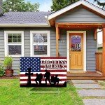 Pinkunn Patriotic Yard Sign Large with Stakes American USA Flag God Bless American Decorations Outdoors 25 x 16 in 4th of July Yard Decor Red White and Blue Metal Lawn Sign Independence Day Garden