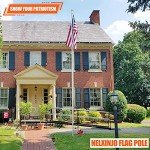 NELXINJO 20FT Sectional Flag Pole Kit, Heavy Duty Aluminum Outdoor In-Ground Flagpole, Gold Ball Top, 3x5 USA Flag for Residential commercial Outdoor Garden(20FT, Silver)