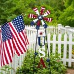 TERESA'S COLLECTIONS 4th of July Decorations for Outdoor Decor, Patriotic Memorial Day Decorations Wind Spinner Garden Yard Sign, USA Americana Windmill Decorative Stake Independence Day Gifts 26''