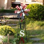 TERESA'S COLLECTIONS 4th of July Decorations for Outdoor Decor, Patriotic Memorial Day Decorations Wind Spinner Garden Yard Sign, USA Americana Windmill Decorative Stake Independence Day Gifts 26''