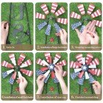 TERESA'S COLLECTIONS 4th of July Decorations for Outdoor Decor, Patriotic Memorial Day Decorations Wind Spinner Garden Yard Sign, USA Americana Windmill Decorative Stake Independence Day Gifts 26''