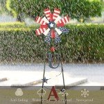 TERESA'S COLLECTIONS 4th of July Decorations for Outdoor Decor, Patriotic Memorial Day Decorations Wind Spinner Garden Yard Sign, USA Americana Windmill Decorative Stake Independence Day Gifts 26''
