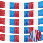 4th of July Decorations 5 Pack 10 Feet 4th of July Foil Fringe Garland Tinsel Streamers Patriotic Parade Float Fringe Star Hanging Backdrop Banner Table Skirts for Memorial Day Independence Day