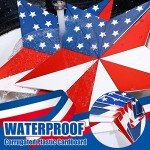 5 Pieces 4th of July Yard Signs 3D Patriotic Star Yard Signs with Stakes Outdoor Lawn Decorations Waterproof Decorative Signs for Independence Day Memorial Day Garden Yard Party Supplies Photo Props