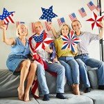 5 Pieces 4th of July Yard Signs 3D Patriotic Star Yard Signs with Stakes Outdoor Lawn Decorations Waterproof Decorative Signs for Independence Day Memorial Day Garden Yard Party Supplies Photo Props