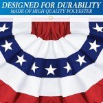 4 Pack 3x6 FT American Bunting Flag, USA Pleated Fan Flag Patriotic Half Fan Banner 4th of July Decorations Outdoor Memorial Day Decor Fourth July Independence Day Outside Red White and Blue Decor