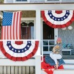 4 Pack 3x6 FT American Bunting Flag, USA Pleated Fan Flag Patriotic Half Fan Banner 4th of July Decorations Outdoor Memorial Day Decor Fourth July Independence Day Outside Red White and Blue Decor