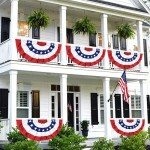 4 Pack 3x6 FT American Bunting Flag, USA Pleated Fan Flag Patriotic Half Fan Banner 4th of July Decorations Outdoor Memorial Day Decor Fourth July Independence Day Outside Red White and Blue Decor