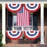 4 Pack 3x6 FT American Bunting Flag, USA Pleated Fan Flag Patriotic Half Fan Banner 4th of July Decorations Outdoor Memorial Day Decor Fourth July Independence Day Outside Red White and Blue Decor