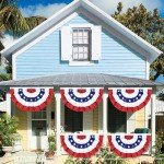 4 Pack 3x6 FT American Bunting Flag, USA Pleated Fan Flag Patriotic Half Fan Banner 4th of July Decorations Outdoor Memorial Day Decor Fourth July Independence Day Outside Red White and Blue Decor
