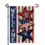 Independence Day 4th of July Garden Flag Burlap 12x18 Inch Double Sided, Patriotic American Stars and Stripes Yard Outdoor Decor DF304