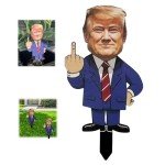 WVT Trump Yard Sign 2024 President Trump Middle Finger Yard Sign Funny Lawn Signs Outdoor Yard Decor
